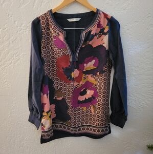 Trina Turk Silk Lotta Fairfax Blouse Size Small